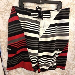 Maui & Sons 1990 Mens Swim Board Trunk Shorts sz 38 Polyester Swimwear 1 Pocket